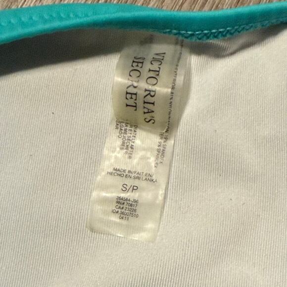Victoria’s Secret Bikini Set Sz Sm Bandeau Top, Ruched Hipster Bottoms Teal Blue - Picture 4 of 12